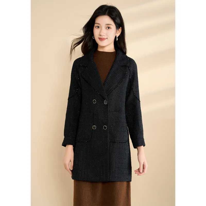 Mylan Spring, Fall Coat Loose Fit Women's Black Collection Brand, Get Activity Alerts In Real Time-3