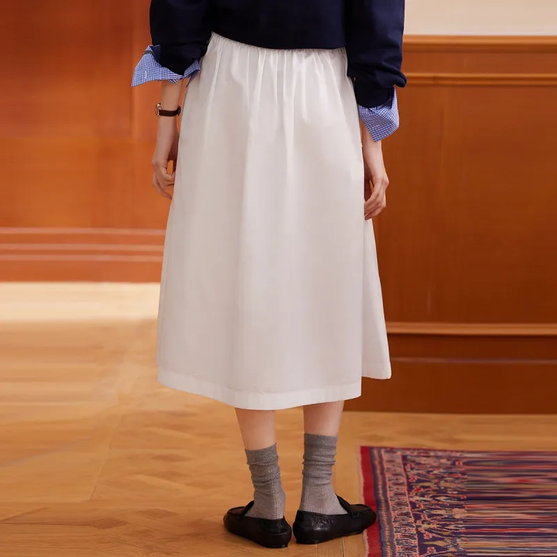 Teenie Weenie Casual Long Skirt Women's Ivory White-5