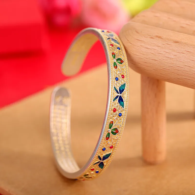 LIUXIN 999 Fine Silver Bangles Women's-2