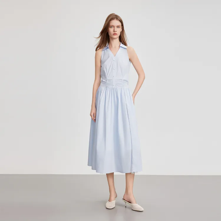 ELLE Sleeveless Dresses Women's Blue-6