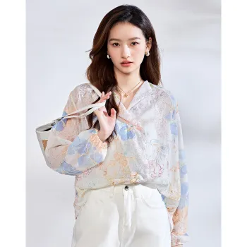 Love Elaine Spring, Summer, Fall Shirt Loose Fit Women's Hundred Flowers Shirt
