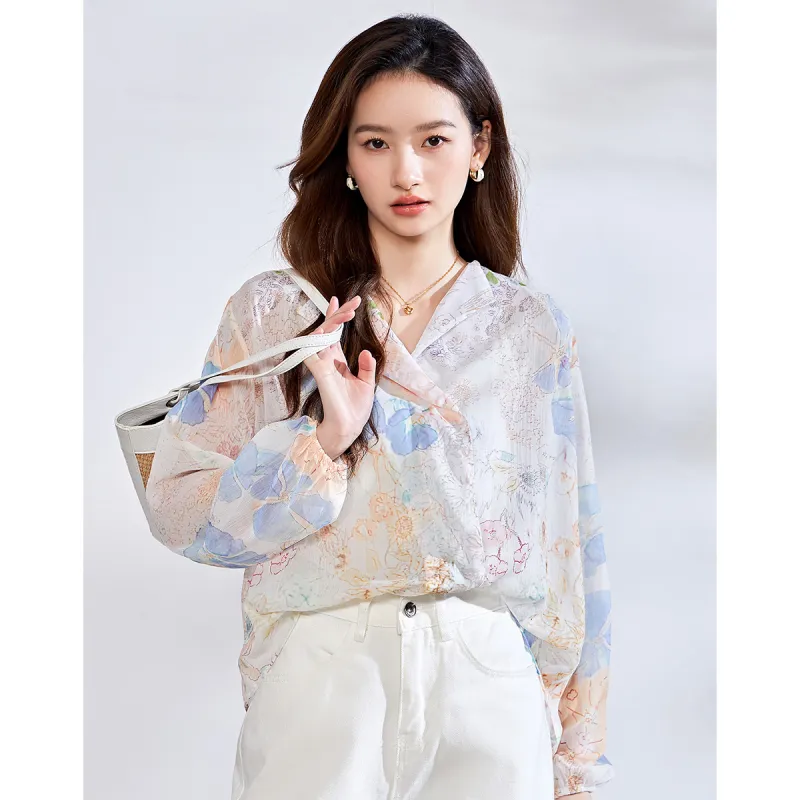 Love Elaine Spring, Summer, Fall Shirt Loose Fit Women's Hundred Flowers Shirt-0