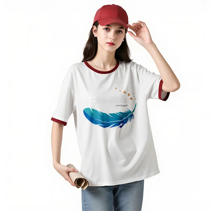 FAIRWHALE Drop Shoulder Sleeve T Shirt Women's-10