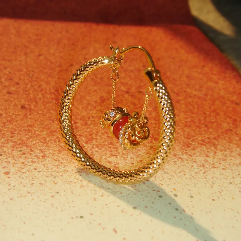 BOONEE ALUS Copper Is Karat Gold plated Earrings Women's-1