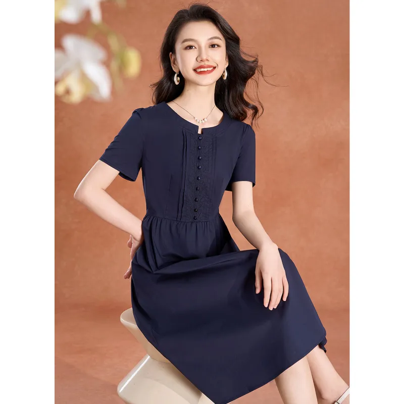 Mylan Short Sleeved Dress Cinched Waist Women's-6