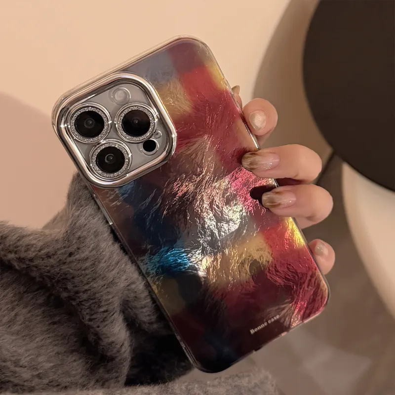 Cuttlefish Grid ABS+PC Material Plaid Marbled Creative Phone Case Compatibility 16/15/14/13/12/11-6