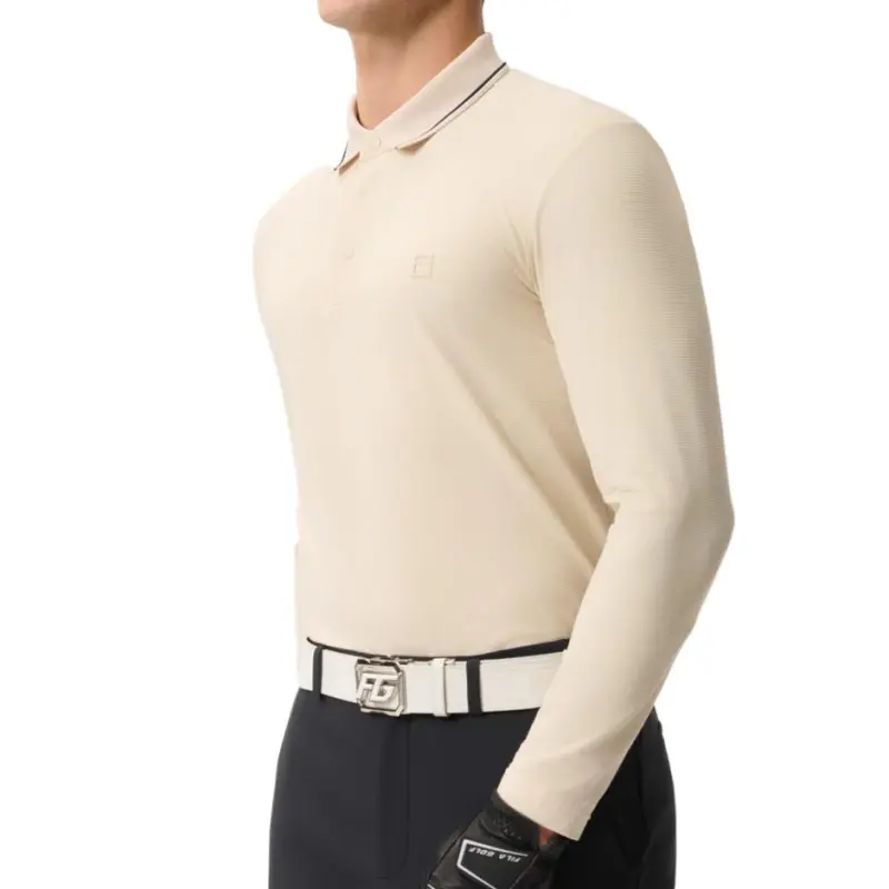 FILA Golf Series Polo Shirt Men's Brown Beige Khaki-3