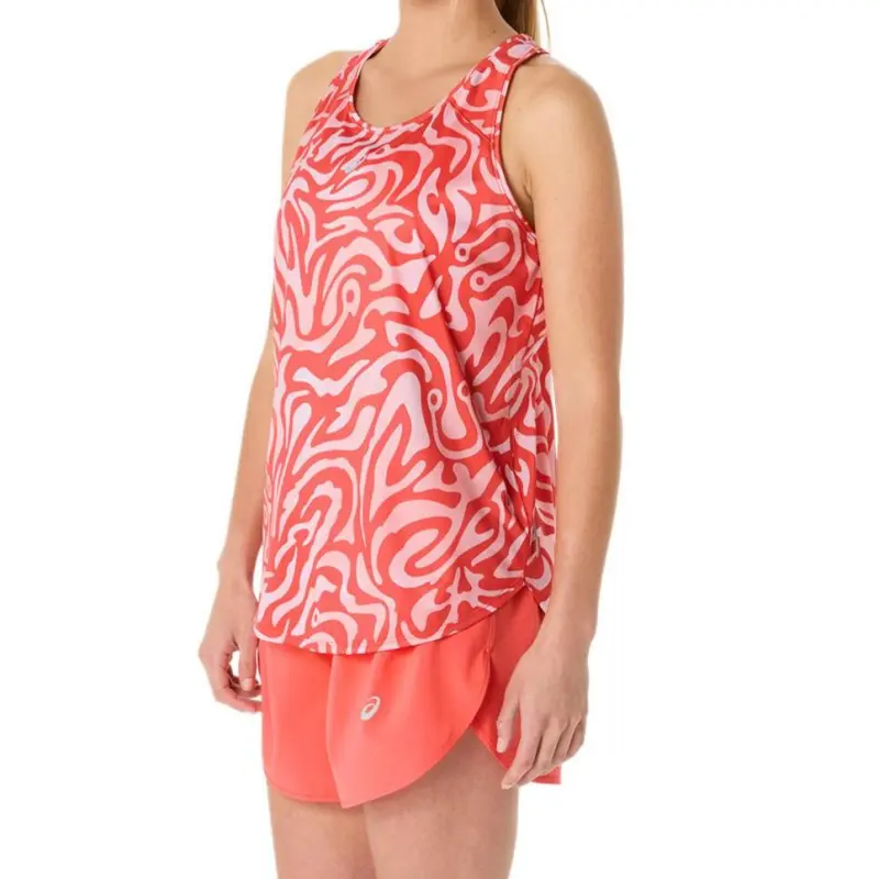 Asics T Shirt Women's Red Print-2