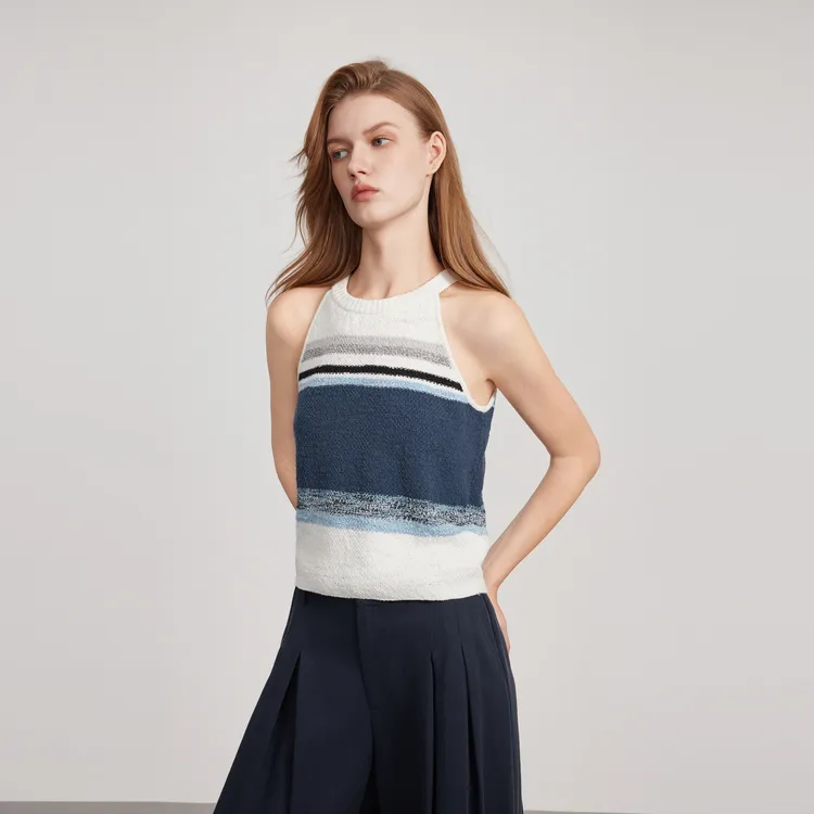 ELLE Tank Tops Women's Stripes-4