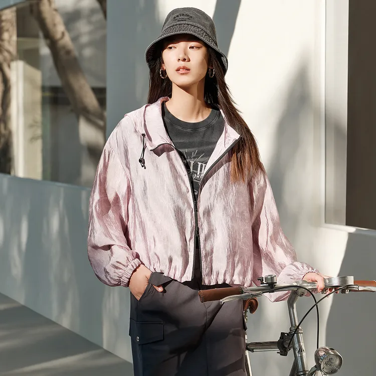 PEACEBIRD Cropped Coat Women's Ballet Pink-2