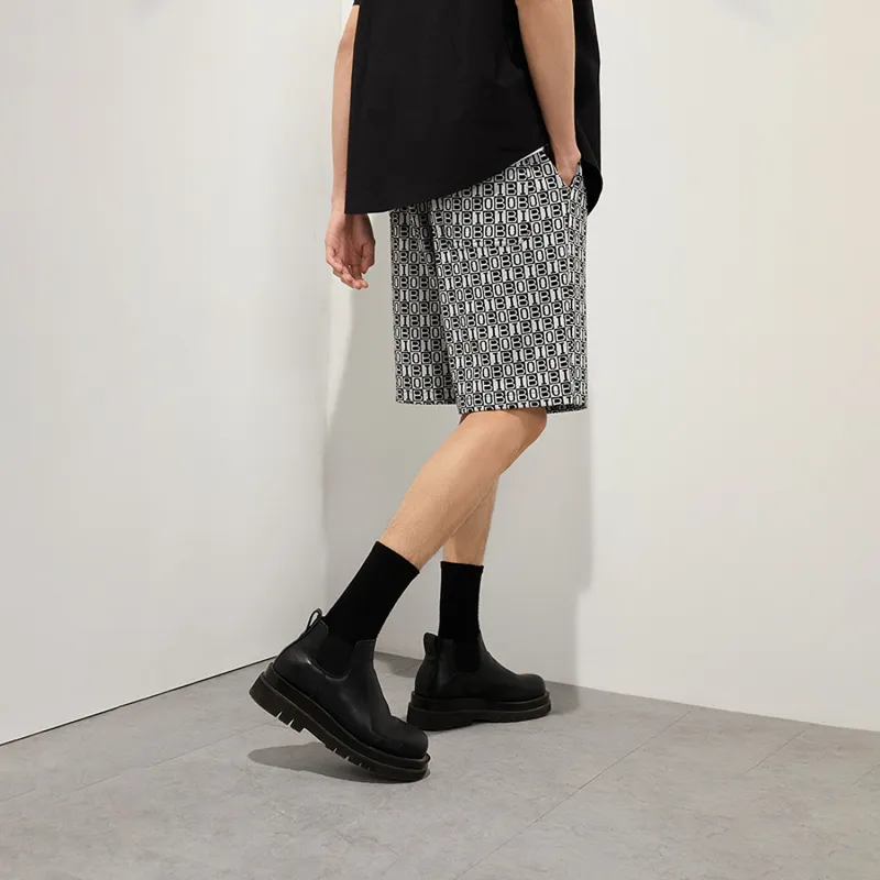 HLA Casual Pants Men Light Gray Pattern 40-3
