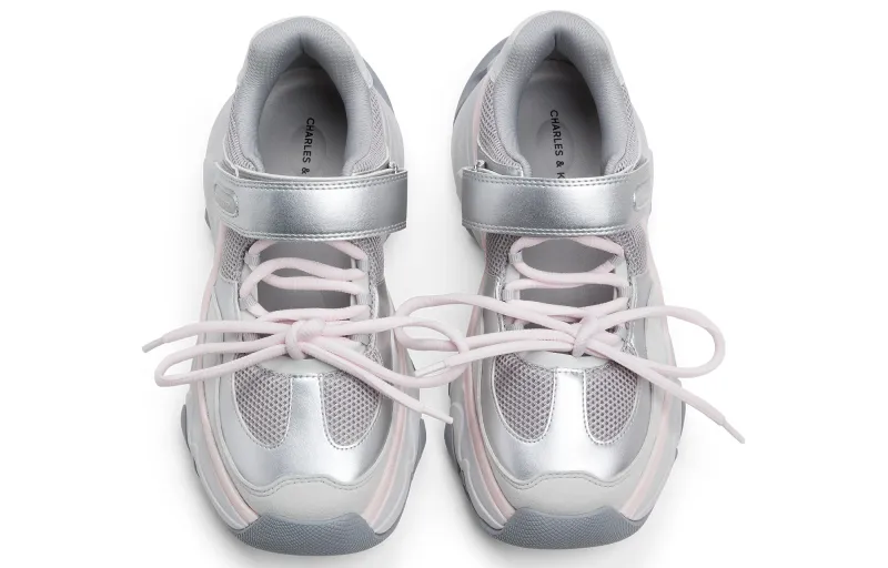 CHARLES&KEITH Small Ck Slip Resistant Height Increasing Low Top Chunky Sneakers 5cm Women's Light Pink Light Pink-2