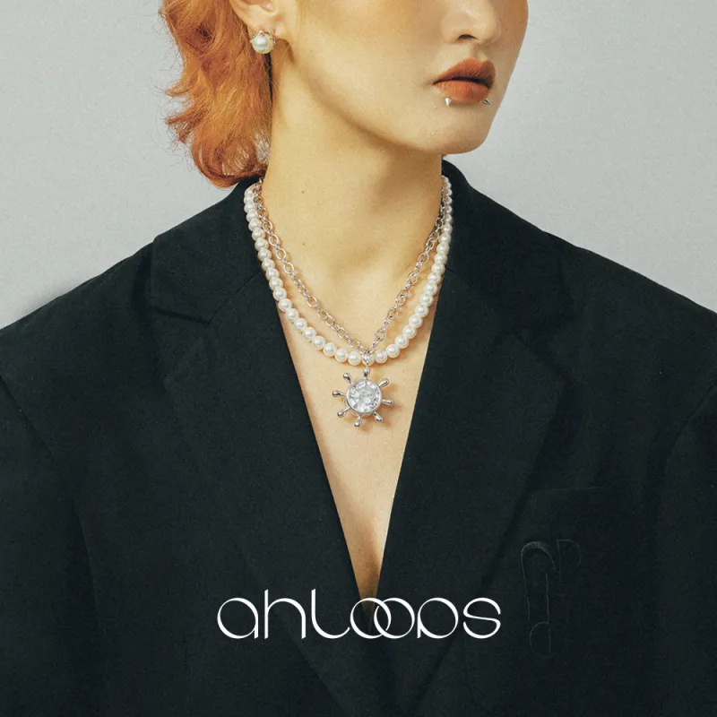 AHLOOPS Copper Alloy Necklaces Unisex Gold-2