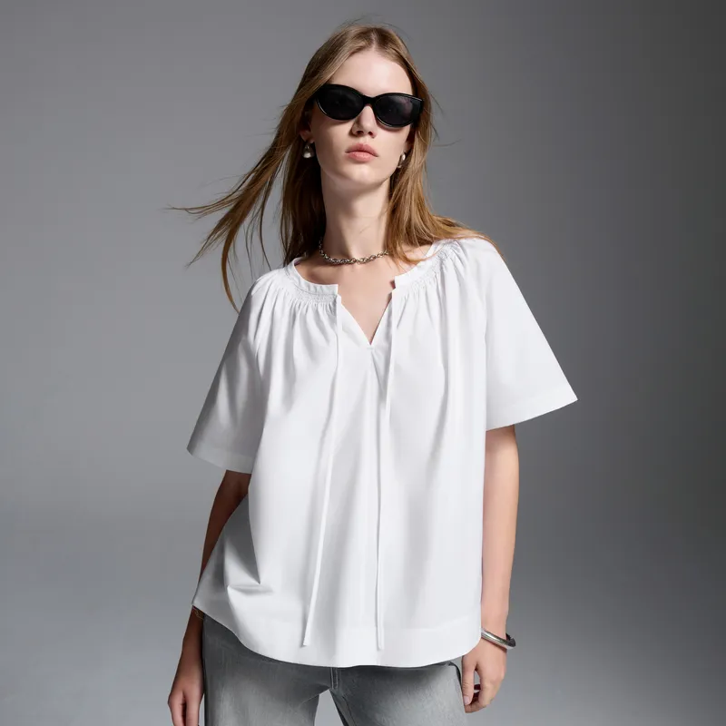 3COLOUR Chiffon Shirts Women's Cloud White-3