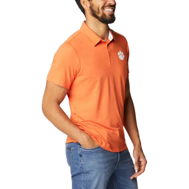 Columbia Collegiate Tech Trail Polo Shirt Men's Orange-1