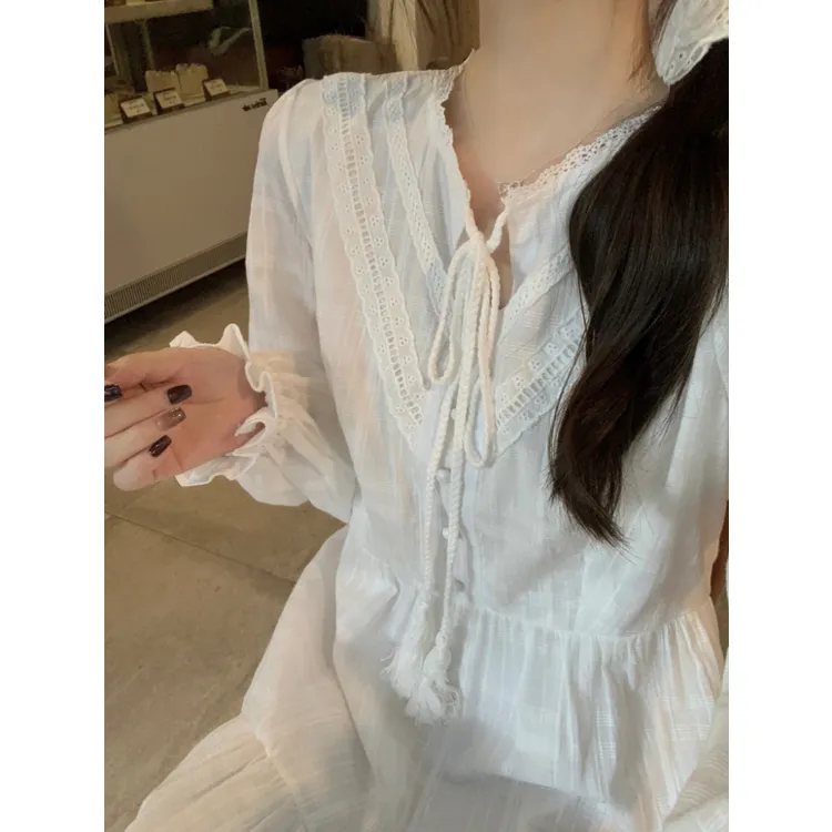 XIANSINIAO Long Sleeved Dress Women's-2
