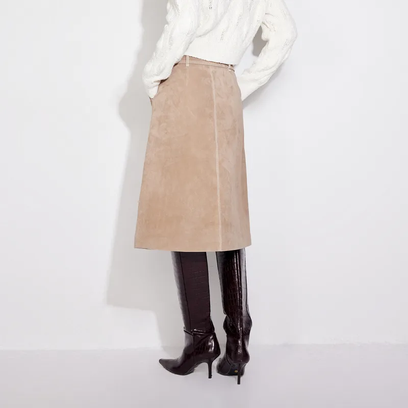 ONLY Leather Long Skirts Women's-3