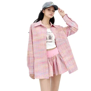 ELF SACK Shirt Matching Set Women's Charming Pink