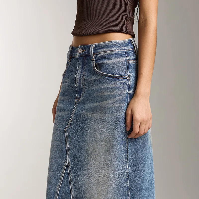 Miss Sixty Denim Long Skirts Women's Dark Blue-3