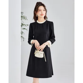 TERRE BLEUE Long Sleeved Dresses Women's Black