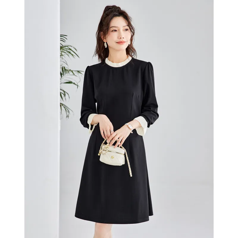 TERRE BLEUE Long Sleeved Dresses Women's Black-0