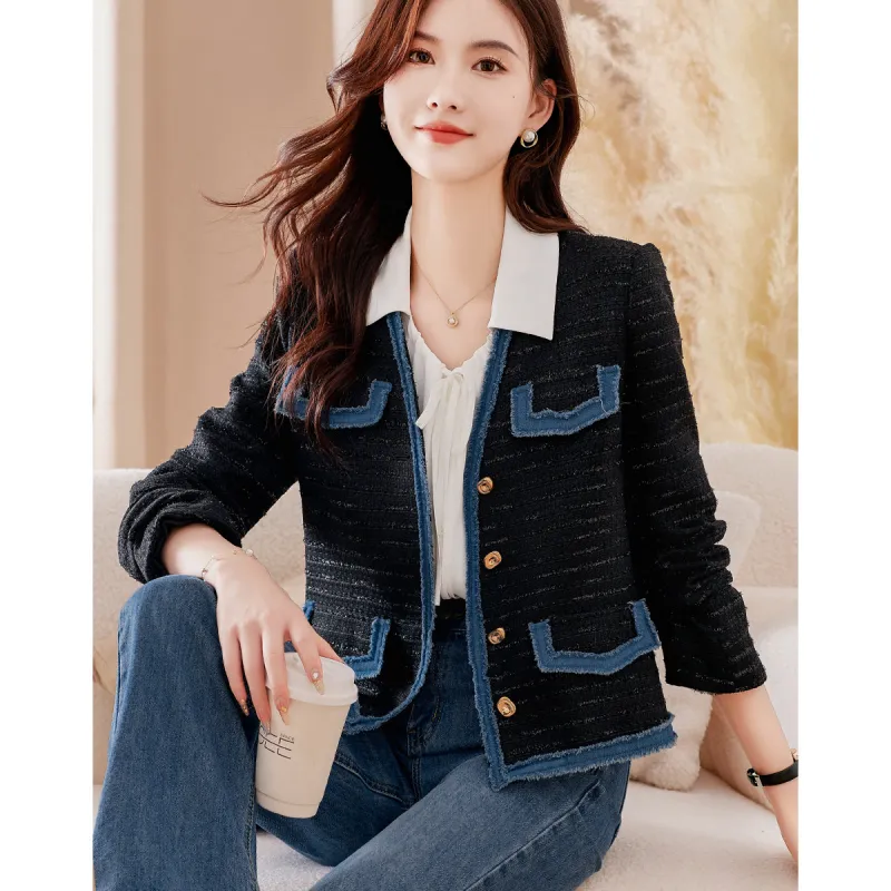 Like The Age Of Water Velvet feel Coat Women's Black-2