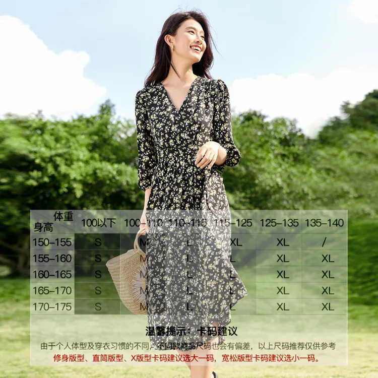 SENTUBILA Long Sleeved Dresses Women's Black Floral-5