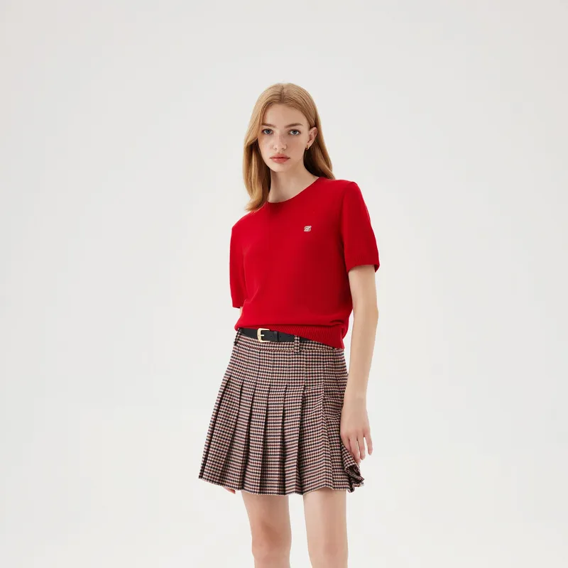 E.land Casual Short Skirts Women's Burgundy/Baojun Earth Color-3