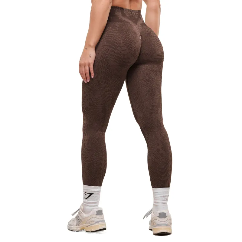 GYMSHARK x Whitney Animal Yoga Pants Women's Brown-1