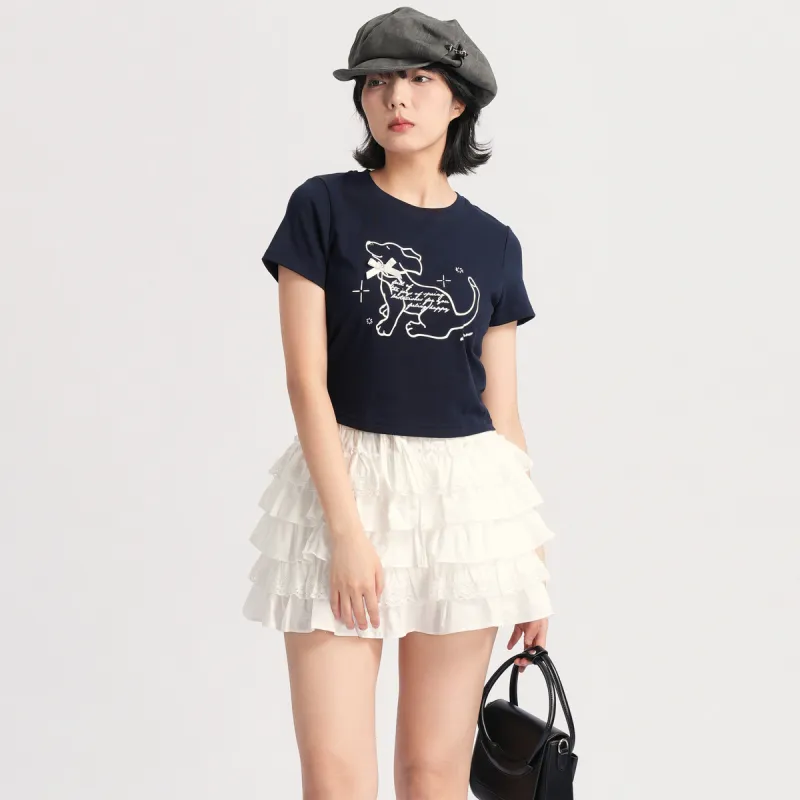 SETIROM T Shirts Women's Navy Blue-3