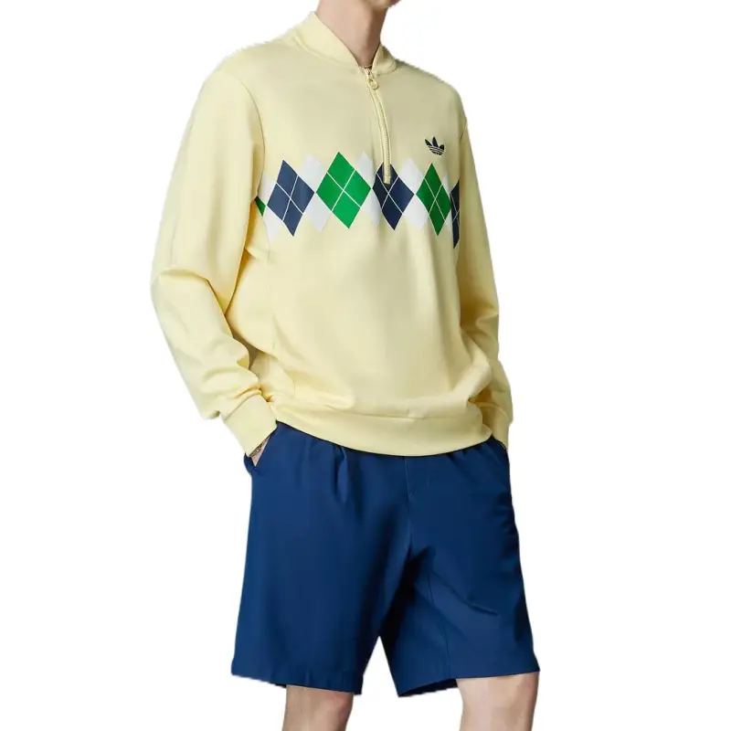 Adidas Originals Argyle Printed 1/4 Zip Sweatshirt-2