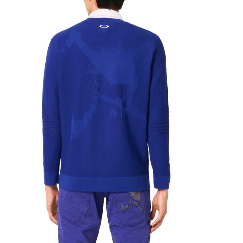 Oakley Skull Surface Sweater Crew Sweater Men's Blue-4