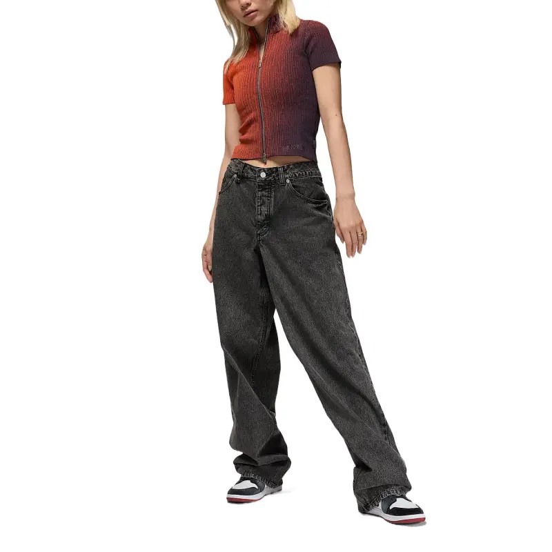 Jordan Air Crop Top Women's Black Purple-2
