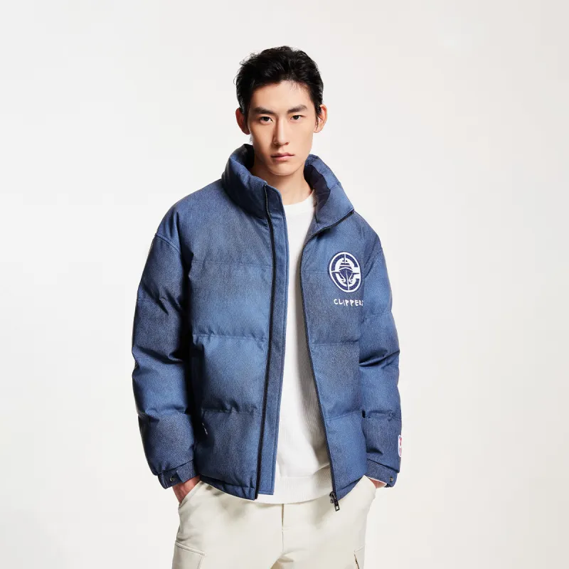 JACK JONES· x NBA Puffer Jacket Coat Men's Navy Blue-3