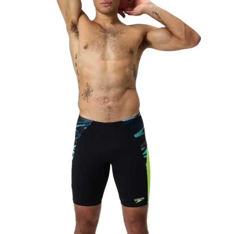 Speedo Endurance+ Max Splice Swimming Shorts Men's Black/Yellow-4