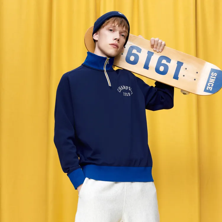 Champion Sweatshirts Unisex Navy Blue-3