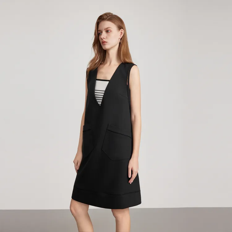 ELLE Sleeveless Dresses Women's Black-6