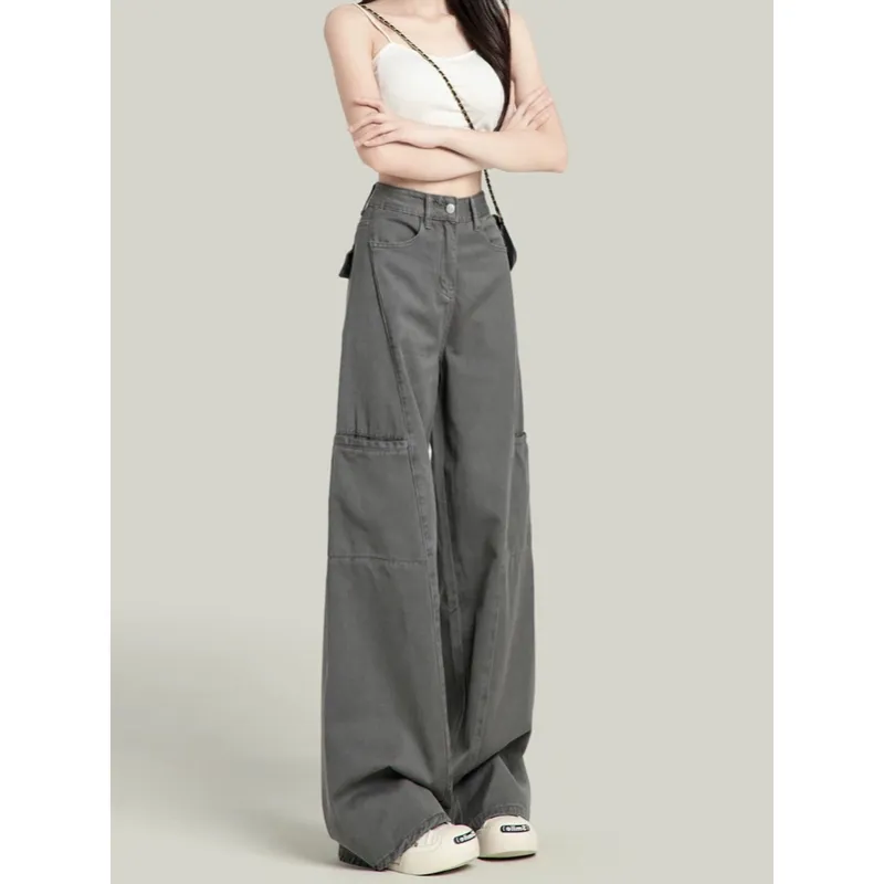 XIANSINIAO Jeans Women's Gray-2
