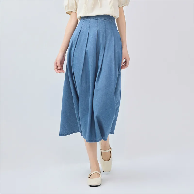 UNIQLO Denim Long Skirt Women's-2