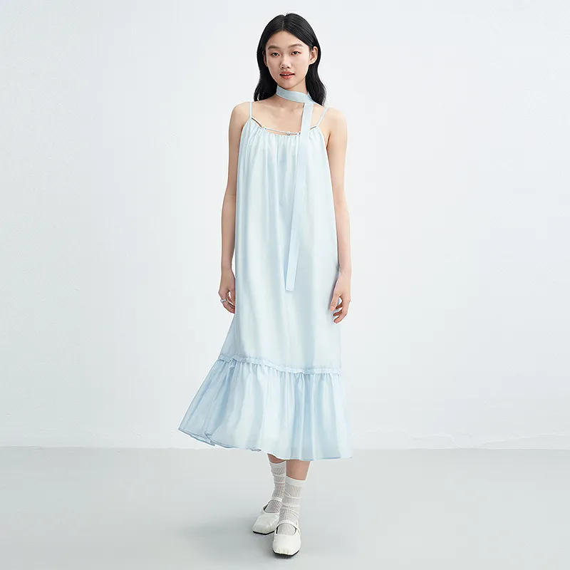LEDIN Slip Dress Women's Ice Dew Blue In Stock-3