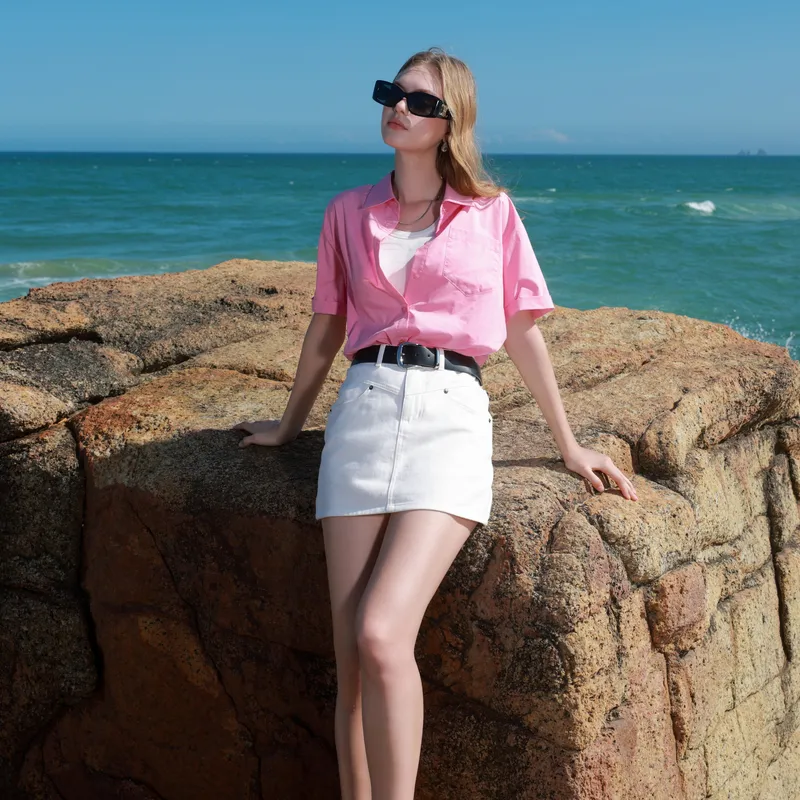 3COLOUR Shirts Women's Rose Red-6