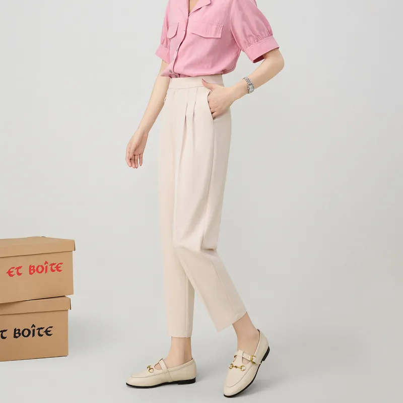 FAWENXIANGZI Spring, Summer, Fall Suit Trouser Regular Women's Apricot-2