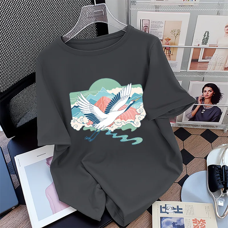 FAIRWHALE Drop Shoulder Sleeve T Shirt Women's-14