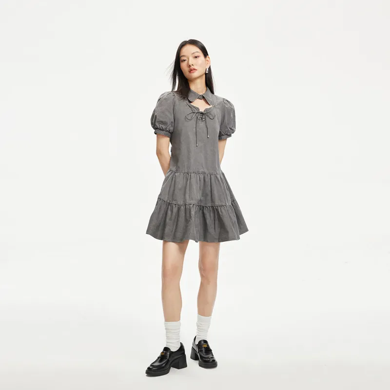 ONLY Short Sleeved Dress Women's E39 Handsome Black-3