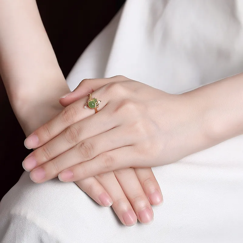 Royal Heaven's Choice Hetian Jade Rings Jasper Unisex-2
