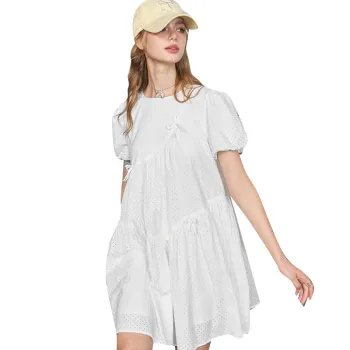 ELF SACK Short Sleeved Dress Women's Fantasy White