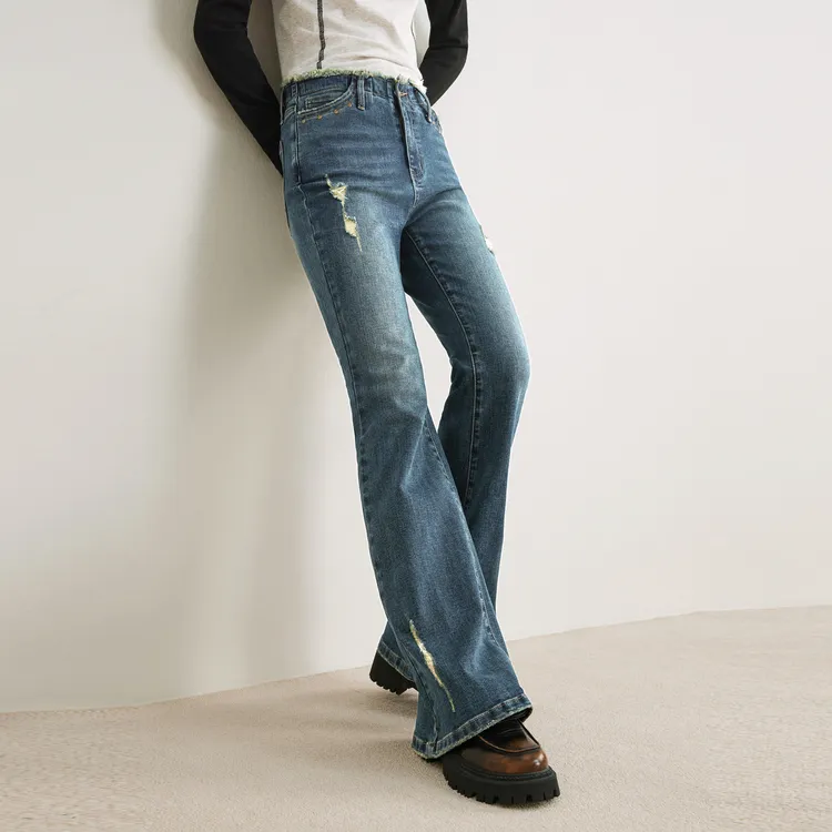 LEDIN Jeans Women's Dark Denim Blue-3