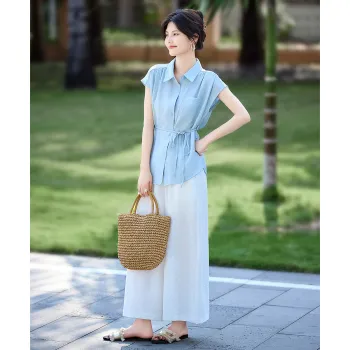 Still Quiet Casual Suit Women's Blue+White