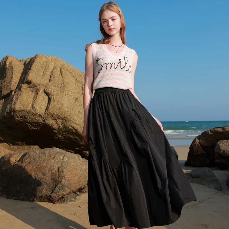 3COLOUR Casual Long Skirt Women's-13