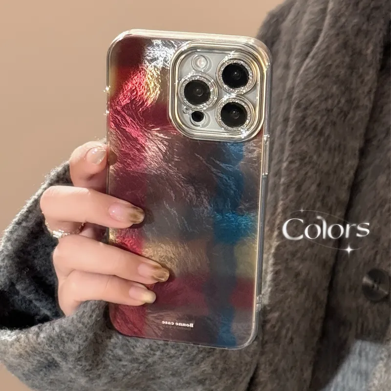 Cuttlefish Grid ABS+PC Material Plaid Marbled Creative Phone Case Compatibility 16/15/14/13/12/11-3